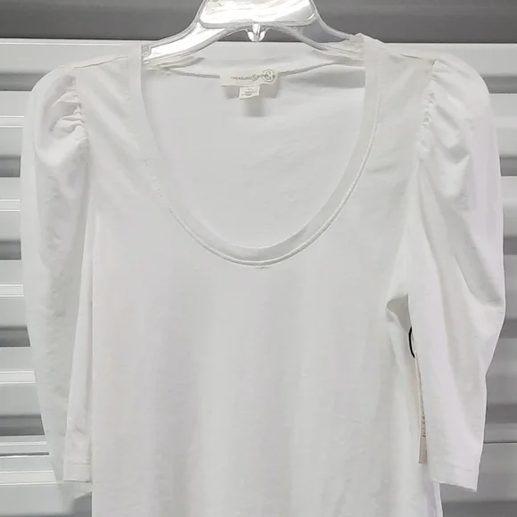 Treasure & Bond Women's Top Size XS Extra Small White Pullover Casual Blouse - Picture 4 of 6